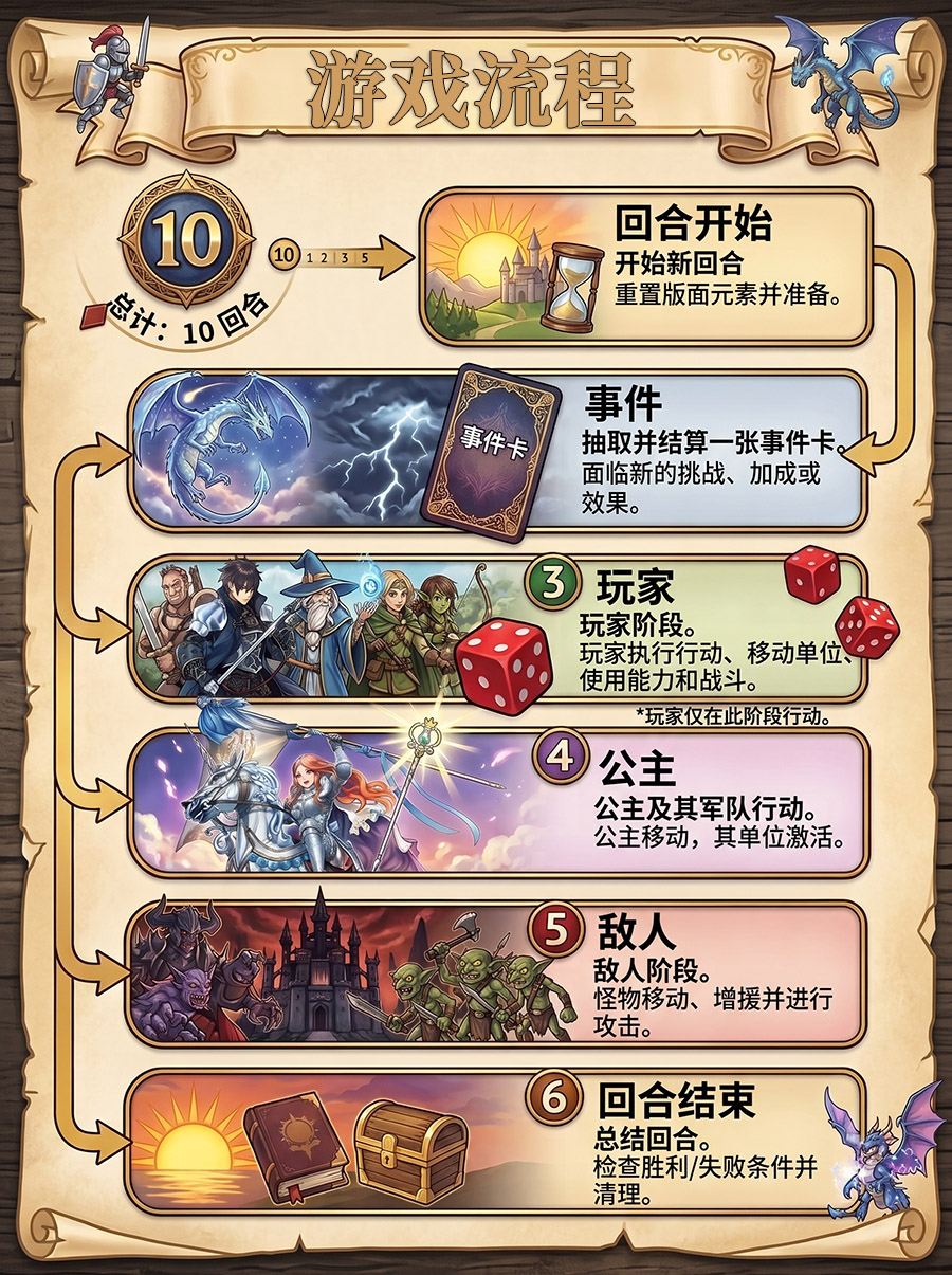 桌游《独角兽骑士》行动流程 桌游《独角兽骑士》行动流程